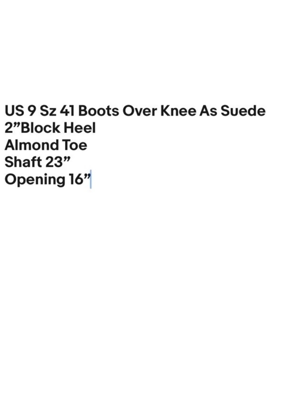 US 9 Sz 41 Boots Over Knee As Suede 2”Block Heel Almond Toe Shaft 23” Beige - Picture 11 of 15